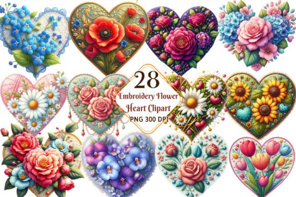 A Professional's Take on the Embroidery Flower Heart Clipart PNG