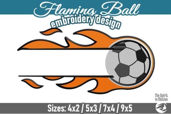 Outline Split Frame Flaming Soccer Ball: A Seasonal Sports Gift Idea
