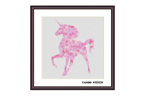 Pink Watercolor Unicorn: A Whimsical Cross Stitch