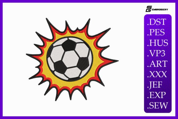 Soccer Ball Explosion: A Bold Embroidery Design