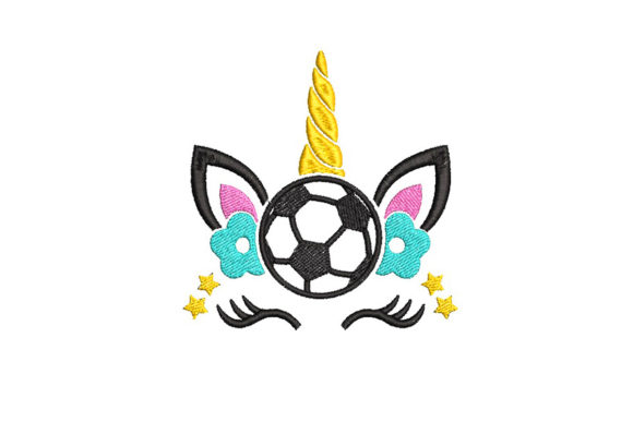 Unicorn with a Soccer Ball: A Unique Embroidery Design